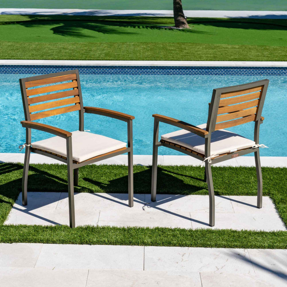 Panama Jack Boca Grande Stackable Dining Armchairs (Set of 2)