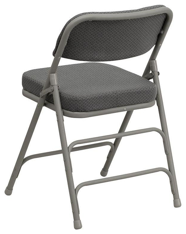 Metal Folding Chairs with Padded Seats | Set of 4 Gray Metal Folding Chairs