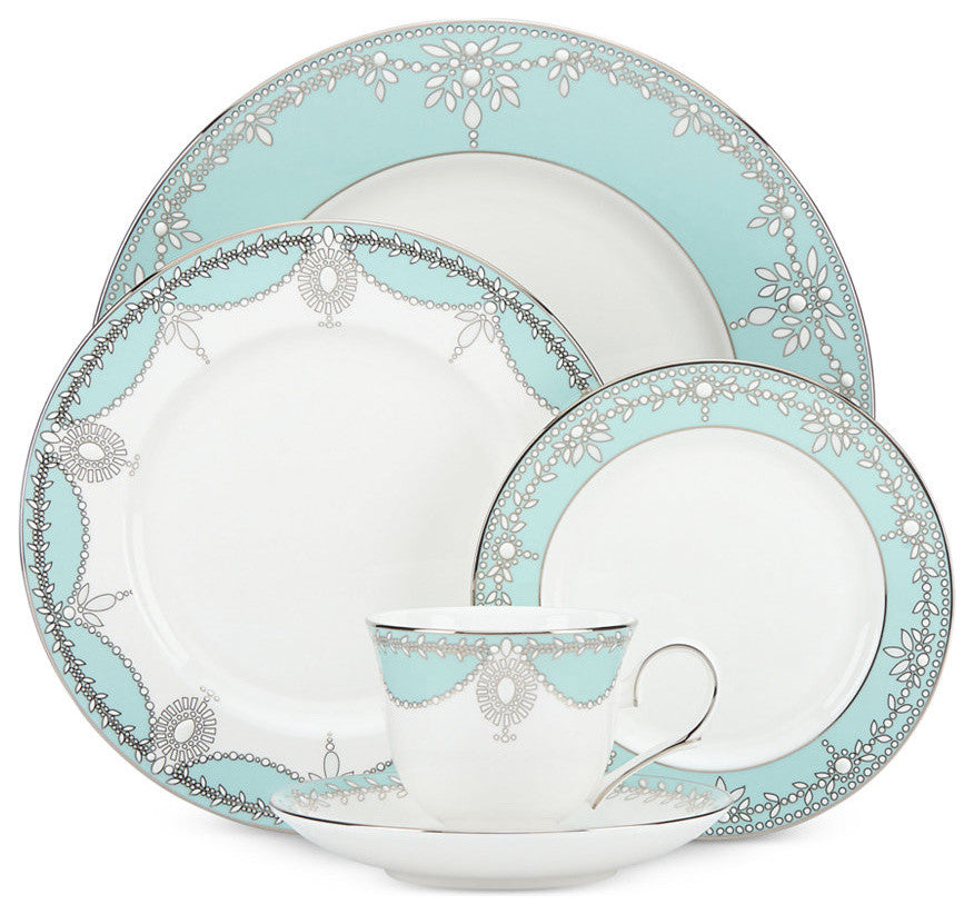 Marchesa Empire Pearl Turquoise 40-Piece China Set