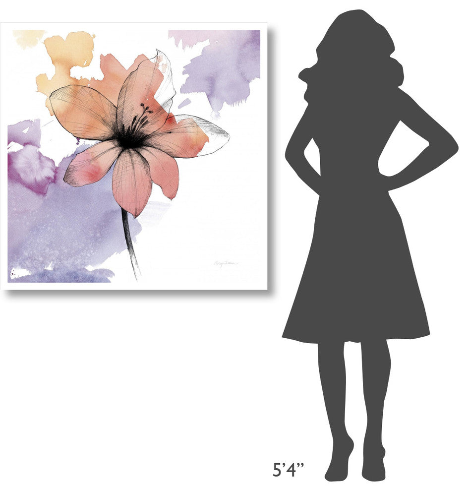 "Watercolor Graphite Flower II" Digital Paper Print by Avery Tillmon, 38"x38"