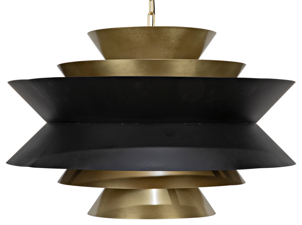 Noir Furniture Arion Pendant, Steel With Brass Finish