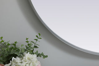 Metal Frame Oval Mirror 27X36 Inch, Silver