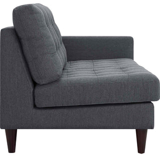 Gray Empress 2 Piece Upholstered Fabric Left Facing Bumper Sectional