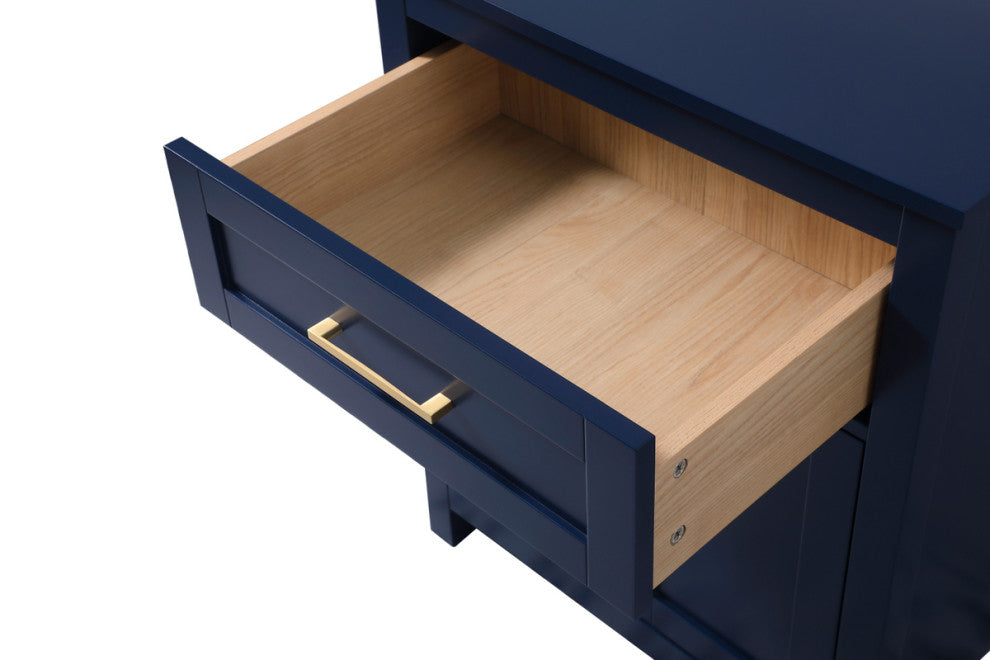 24" Wide Bathroom Storage Freestanding Cabinet, Blue