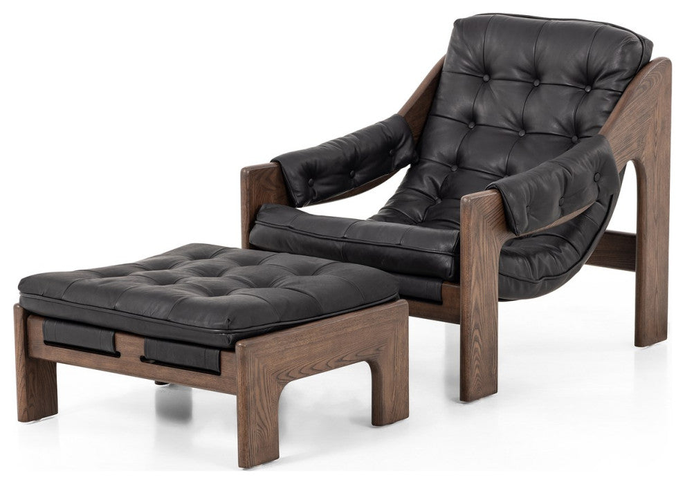 Halston Chair WithOttoman-Heirloom Black