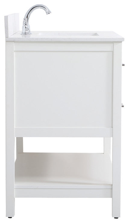 Skylar 42" Single Bathroom Vanity, White, With Backsplash