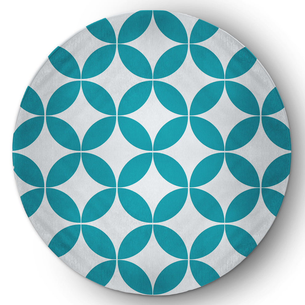 Eye Opener Spring Chenille Rug, Explorer Blue, 5' Round