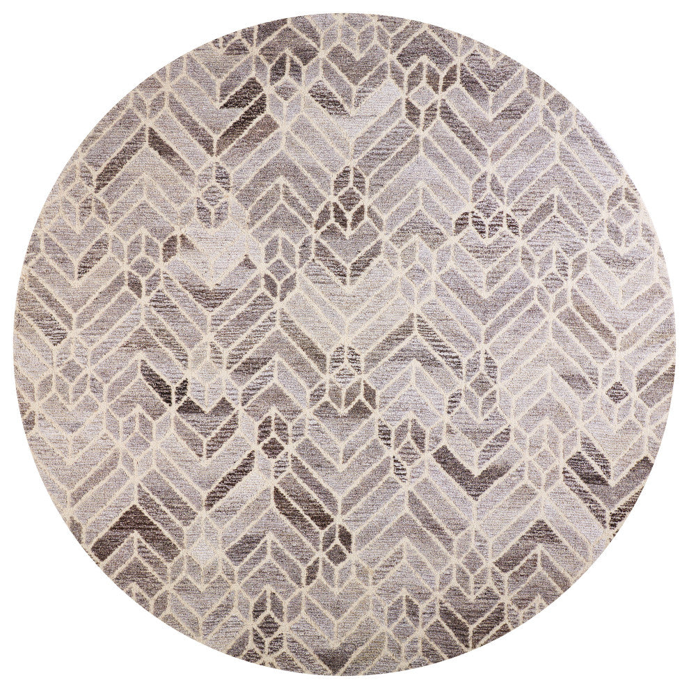 Weave & Wander Saena Gray/Natural Rug, 10'x10' Round