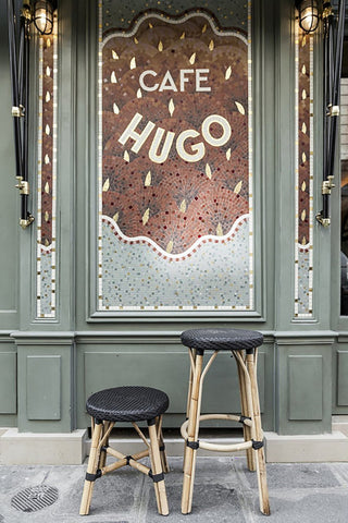 Simone Rattan Bistro Stool, Black