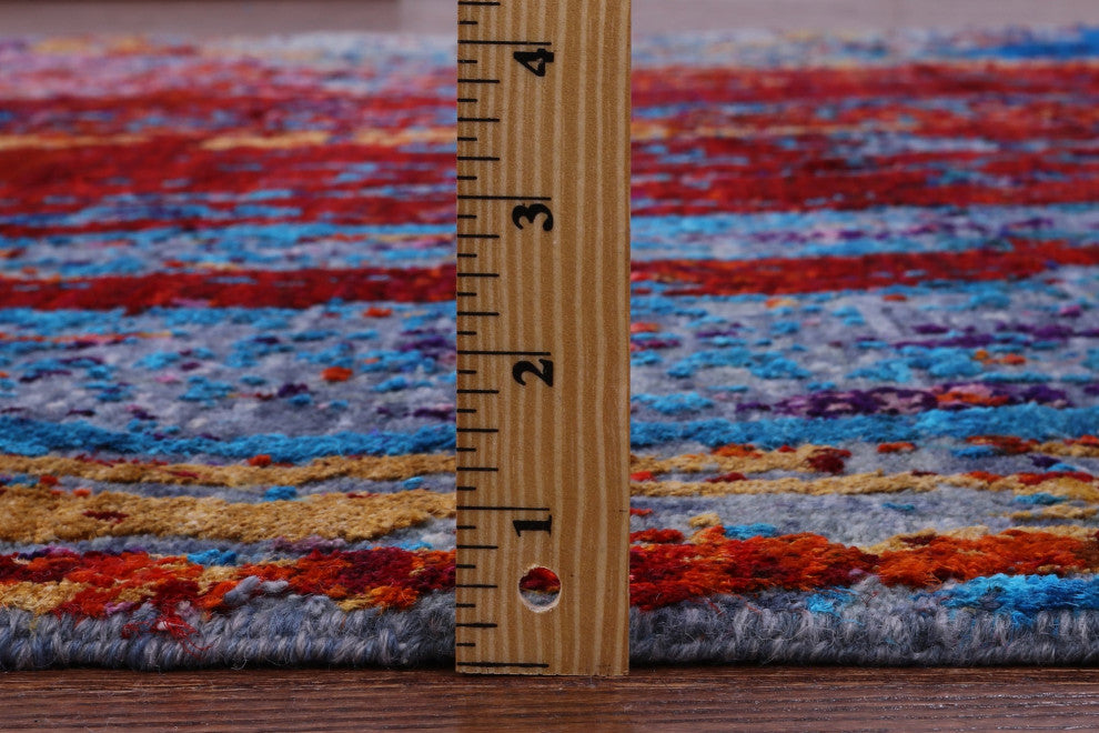 Abstract Handmade Wool & Silk Rug 8' 0" X 9' 11" - Q13700