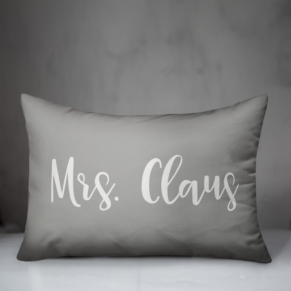 Mrs. Claus, Gray 14x20 Lumbar Pillow