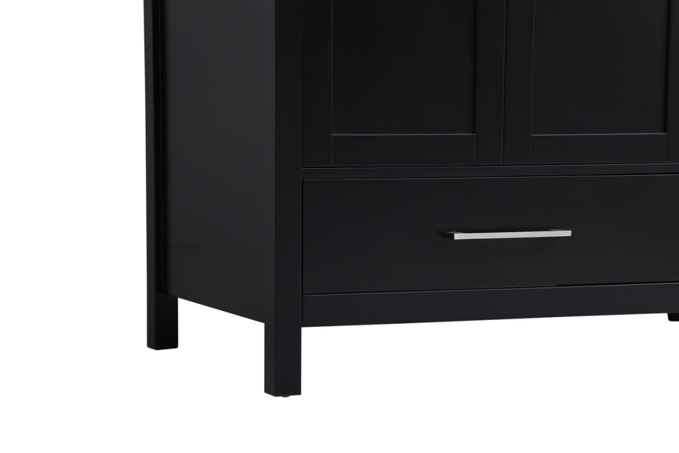 Iris 42" Single Bathroom Vanity, Black With Backsplash