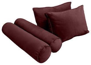 STYLE V1 Full Velvet Pipe Trim Indoor Daybed Bolster Pillow |COVER ONLY| AD368