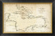 "Map of the West Indies, 1794" Framed Canvas Giclee by Jedidiah Morse, 34x23"