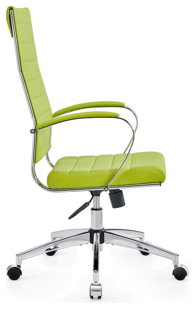 LUXMOD High Back Adjustable Swivel Computer Chair, Green