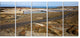 "Salt in Lanzarote Spain Musk Pond" Seascape Wall Art, 5 Panels, 60"x28"