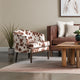 Brown and White Upholstered Accent Chair
