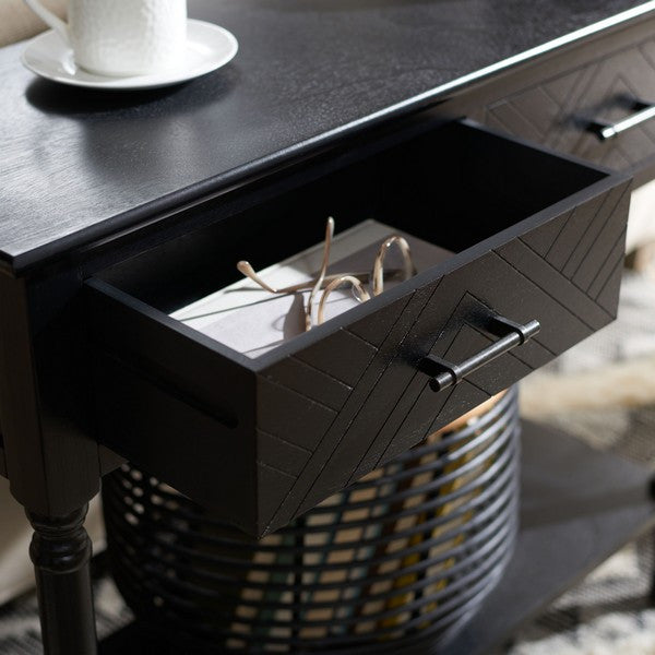 Safavieh Peyton 2 Drawer Console Table, Black
