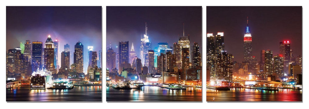 HomeRoots 24" Multicolor Canvas 3 Panels Photo