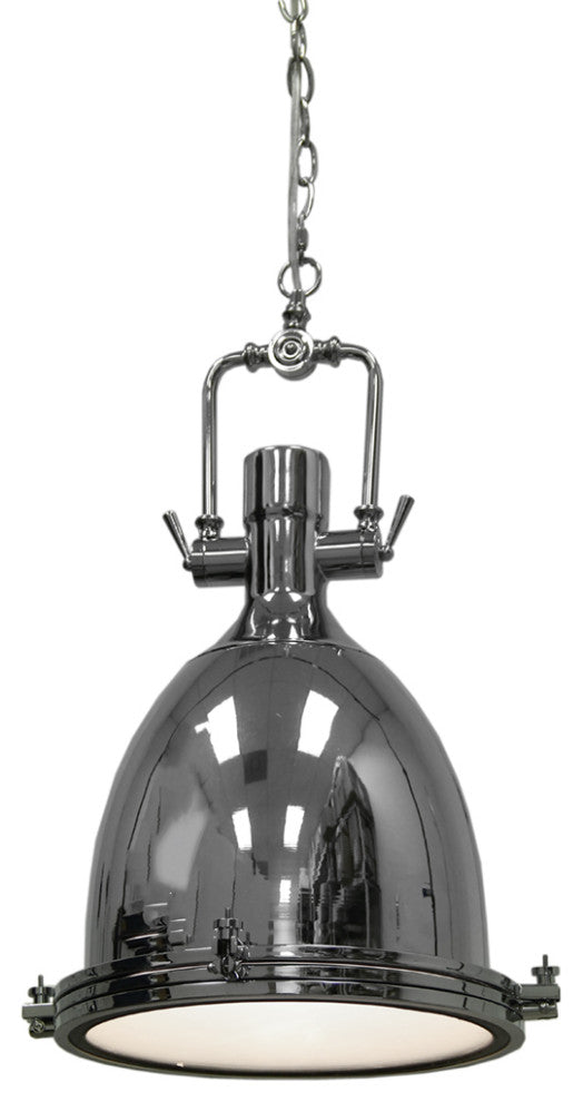 Classic Chrome Finish Pendant Lamp 16 Inch Diameter
