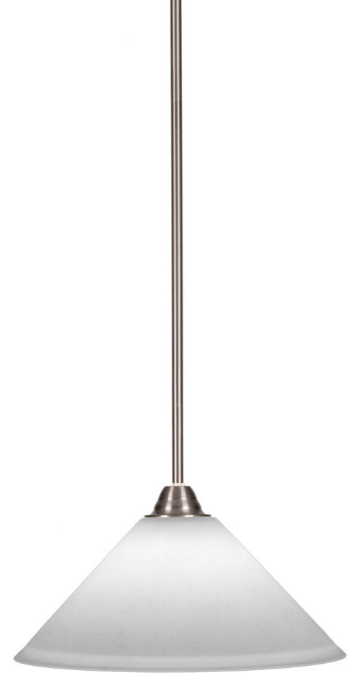 Paramount 1-Light Mini Pendant, Brushed Nickel, 12" White Muslin Glass