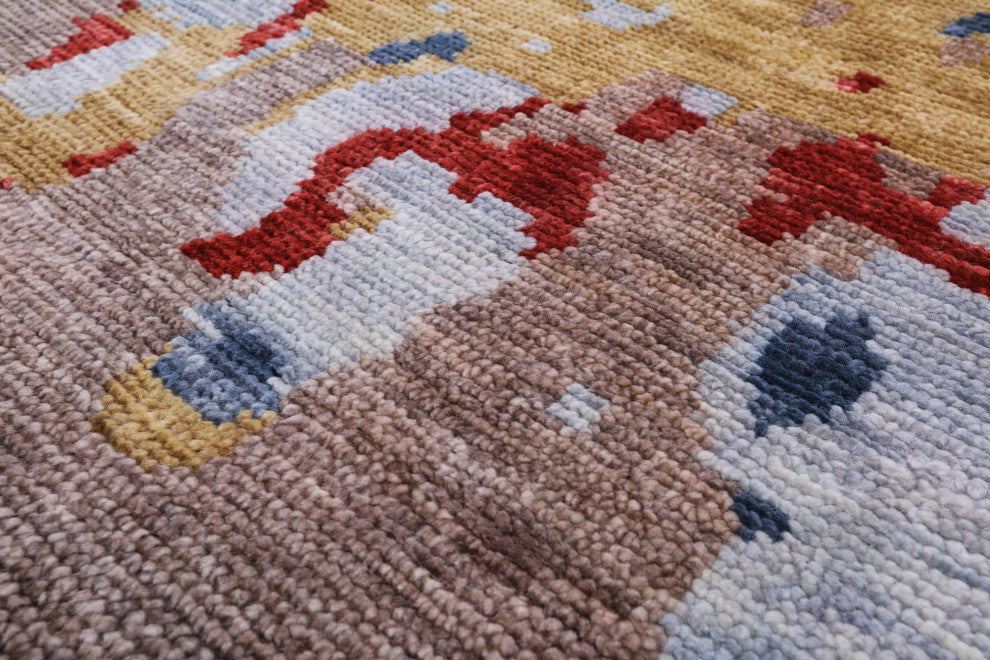 10' 0" X 14' 0" Abstract Hand Knotted Wool Rug Q8985