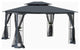 Outdoor Patio Canopy Tent With Ventilated Double Roof And Mosquito Net, Gray