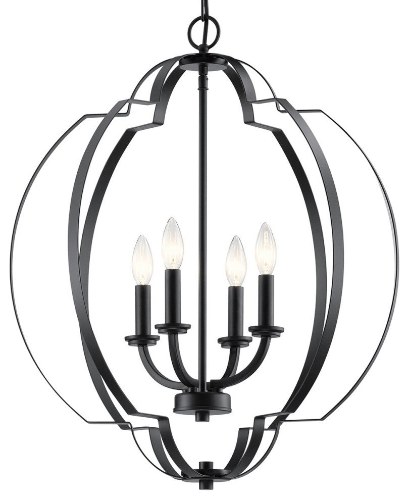 Kichler Voleta Large Foyer Pendant, Black, 4