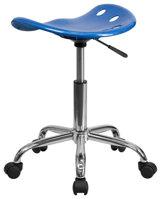 Beautiful Tractor Seat and Chrome Stool, Bright Blue