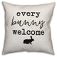 Every Bunny Welcome  Silhouette 16x16 Throw Pillow Cover