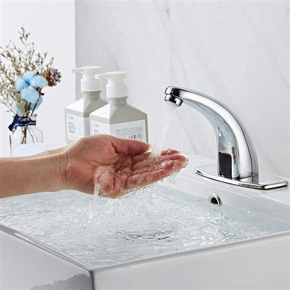 Automatic Touchless Sensor Bathroom Sink Faucets, Chrome