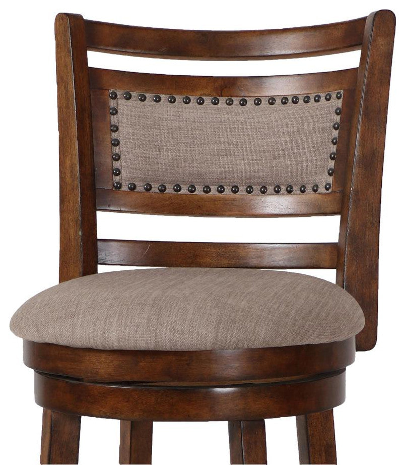 Aberdeen Brown Solid Wood Swivel Bar Stool (Set of 2)