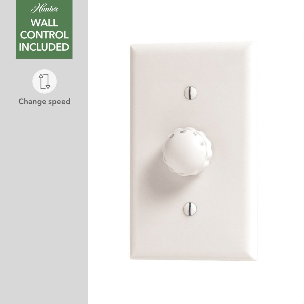 Hunter 52" Jetty WeatherMax Wet Rated Ceiling Fan and Wall Control, Matte Silver