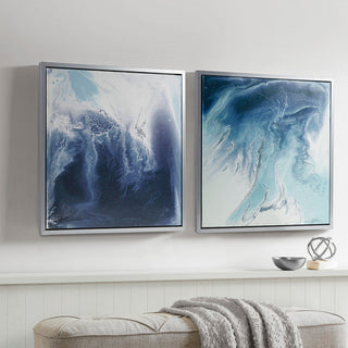 Madison Park Blue Lagoon 2 Abstract Blue Lagoon Framed Wall Art