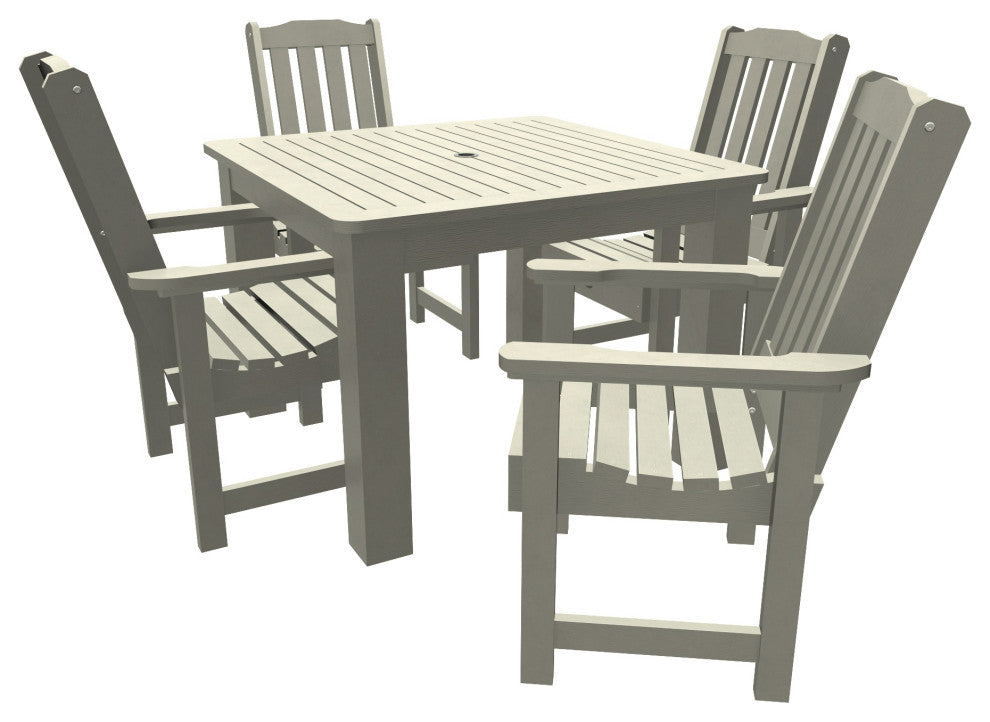 Springville 5-Piece Square Dining Set, Weathered Acorn, Harbor Gray