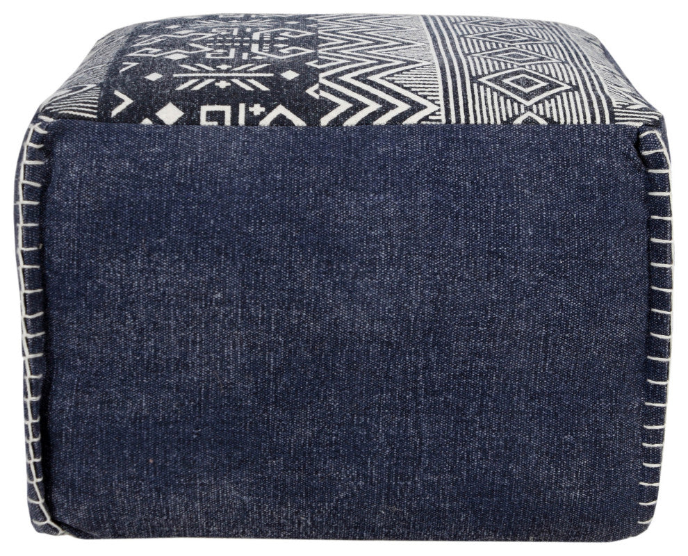 Simple Southwestern Traditional Tribal Pouf Ottoman