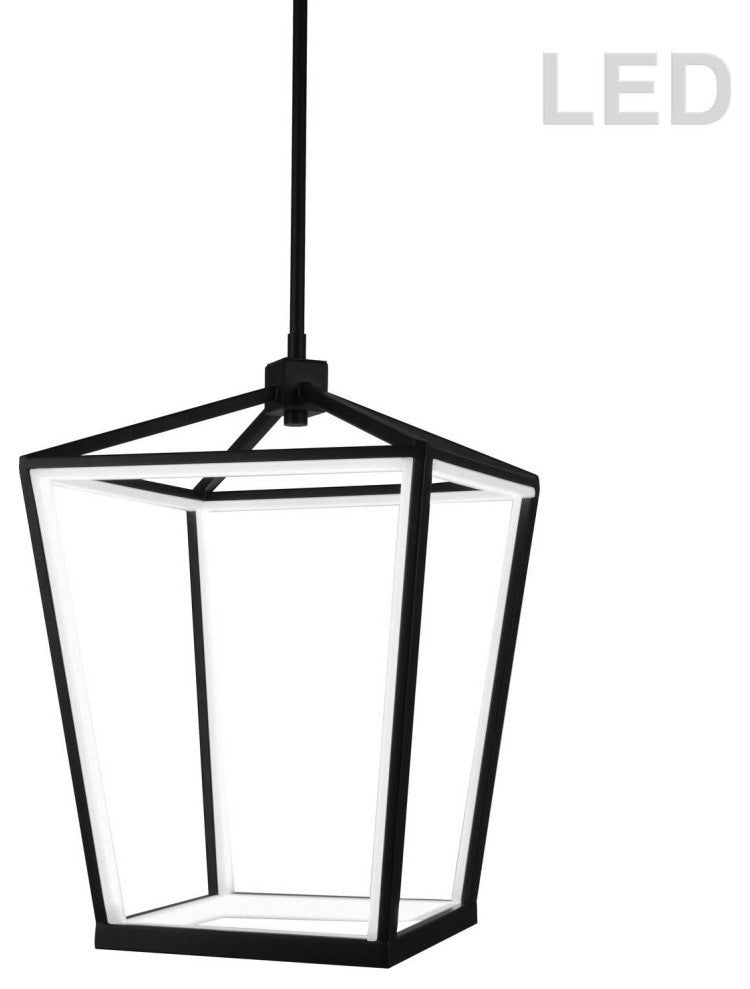 46W Pendant, Matte Black With White Acrylic Diffuser