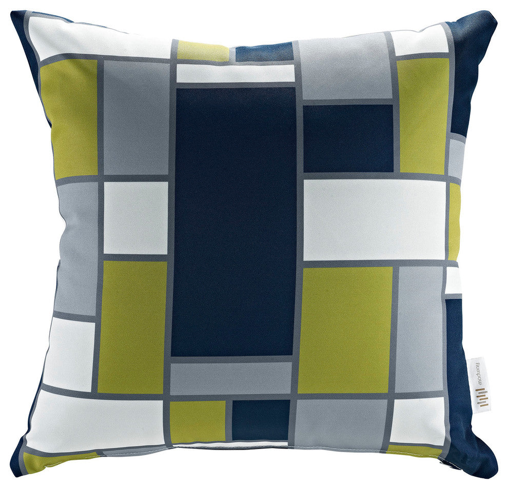 Modway Sojourn 5 Piece Outdoor Patio Sunbrella Sectional Set, Canvas Navy