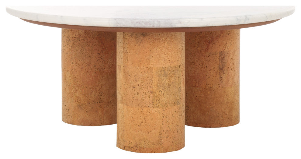 Safavieh Couture Marilynn Cork Coffee Table, White/Cork