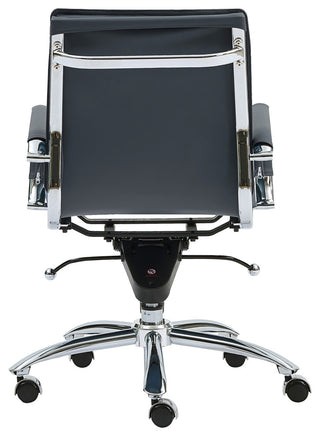 Gunar Pro Low Back Office Chair, Blue With Chromed Steel Base