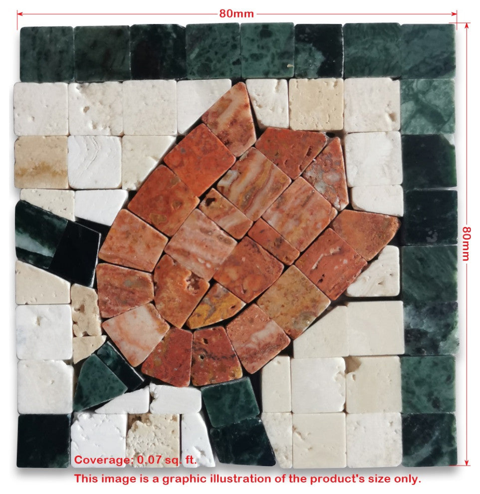 Magnifica Rose 3.1x3.1 Marble Mosaic Border Corner Tile Polished, 1 piece