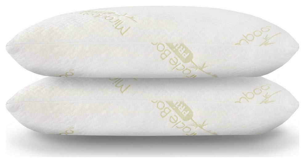Benzara BM286460 Pillow, Shredded Memory Foam, Soft Bamboo& Polyester Covering