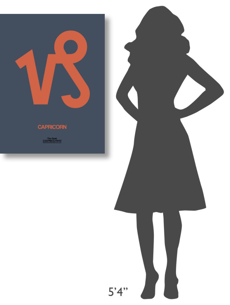"Capricorn Zodiac Sign Orange" Fine Art Print