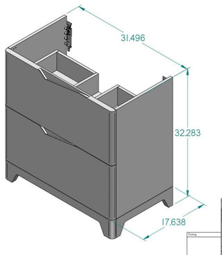 Code  2 Drawers Bathroom Vanity, 32"
