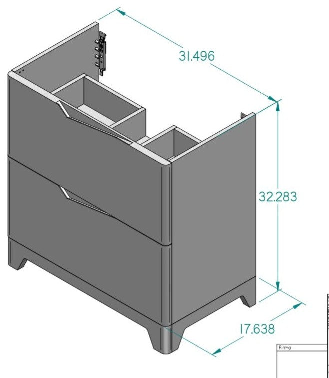 Code  2 Drawers Bathroom Vanity, 32"