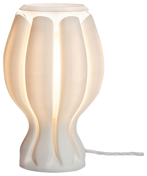 Flower 13" Tropical Plant-Based PLA Dimmable LED Table Lamp, White