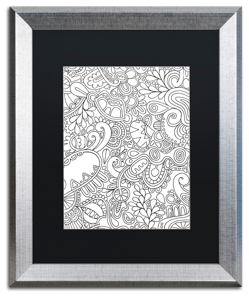 Hello Angel ''Doodles II'' Art, Silver Frame, Black Mat, 20x16