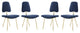 Ponder Dining Side Chair Set of 4, Navy