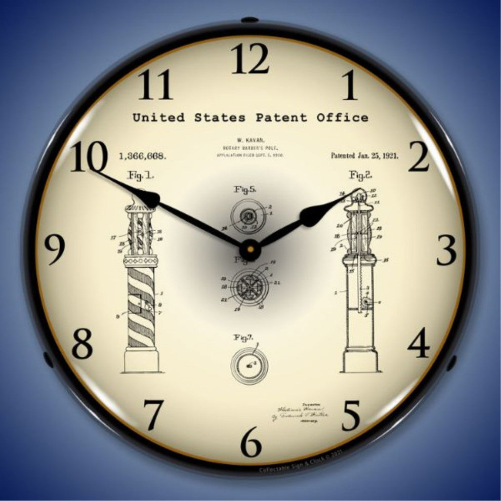 Kavan Rotary Barber Pole1920 Patent Clock