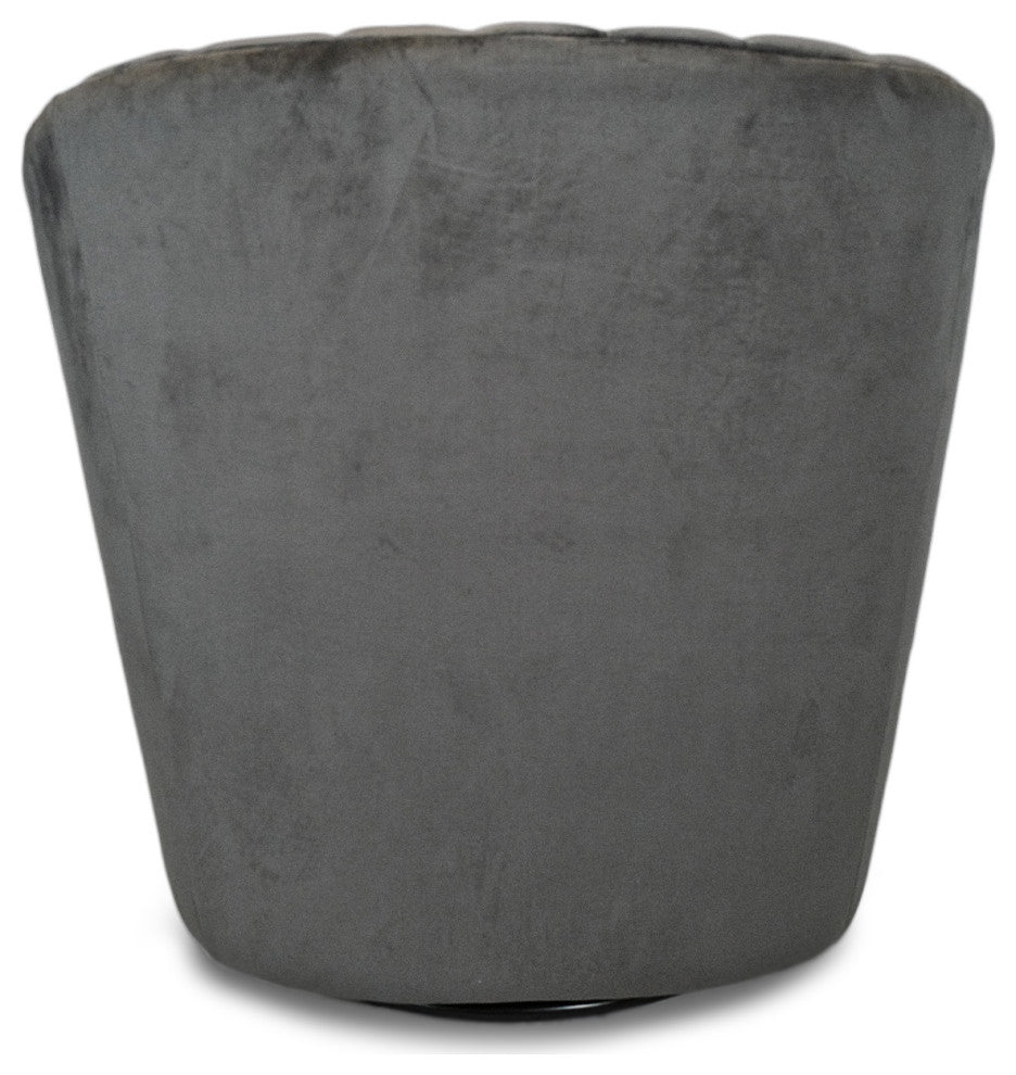 Slate Grey Velvet Swivel Chair